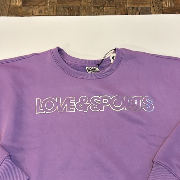 Love & Sports Purple Sweatshirt Size Medium NWT - Picture 2 of 8